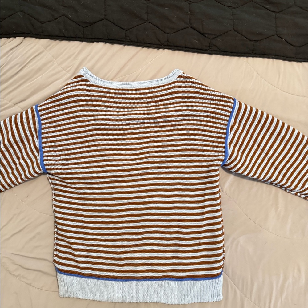 We the Free oversized sweater blue and brown colorway. So cute with jeans. M - Picture 3 of 5
